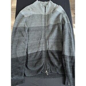Calvin Klein Men’s Xl Zip Up Jacket Grey striped turtleneck collar